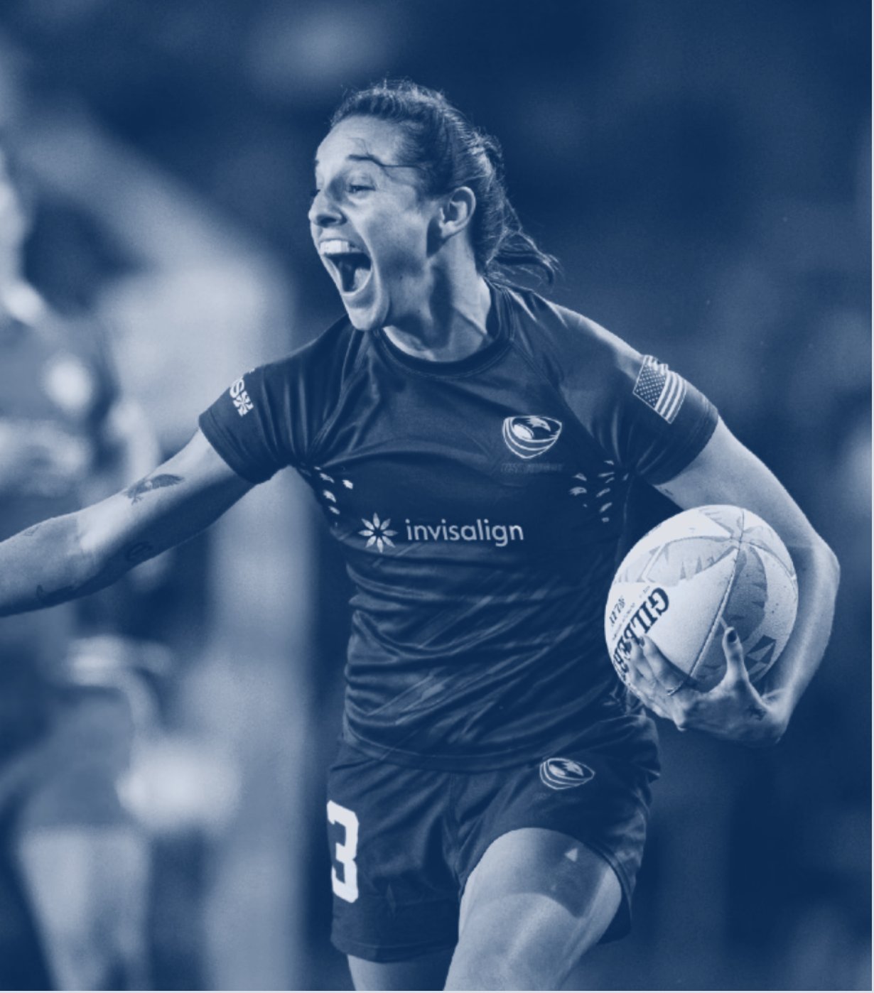 USA sevens player running with the ball