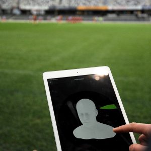 DUNEDIN, NEW ZEALAND - MAY 29: Prevent Biometrics software is viewed during the Women's Rugby Day Head Impact Study Programme at Forsyth Barr Stadium on May 29, 2021 in Dunedin, New Zealand. (Photo by Joe Allison/World Rugby via Getty Images)